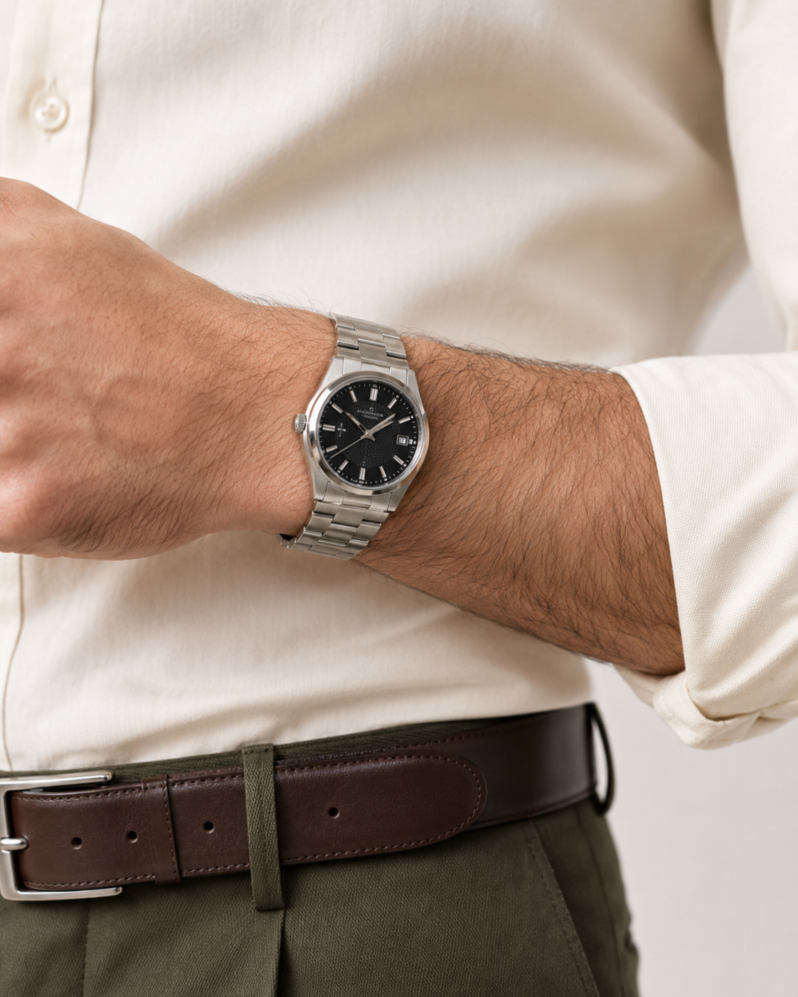 The Kaamil Signature - Warm Ivory Shirt + Deep Olive Trousers