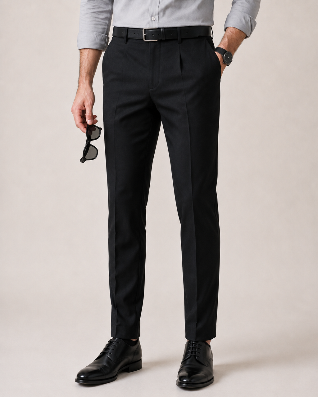 The After Hours — Grey Shirt & Black Dress Pant