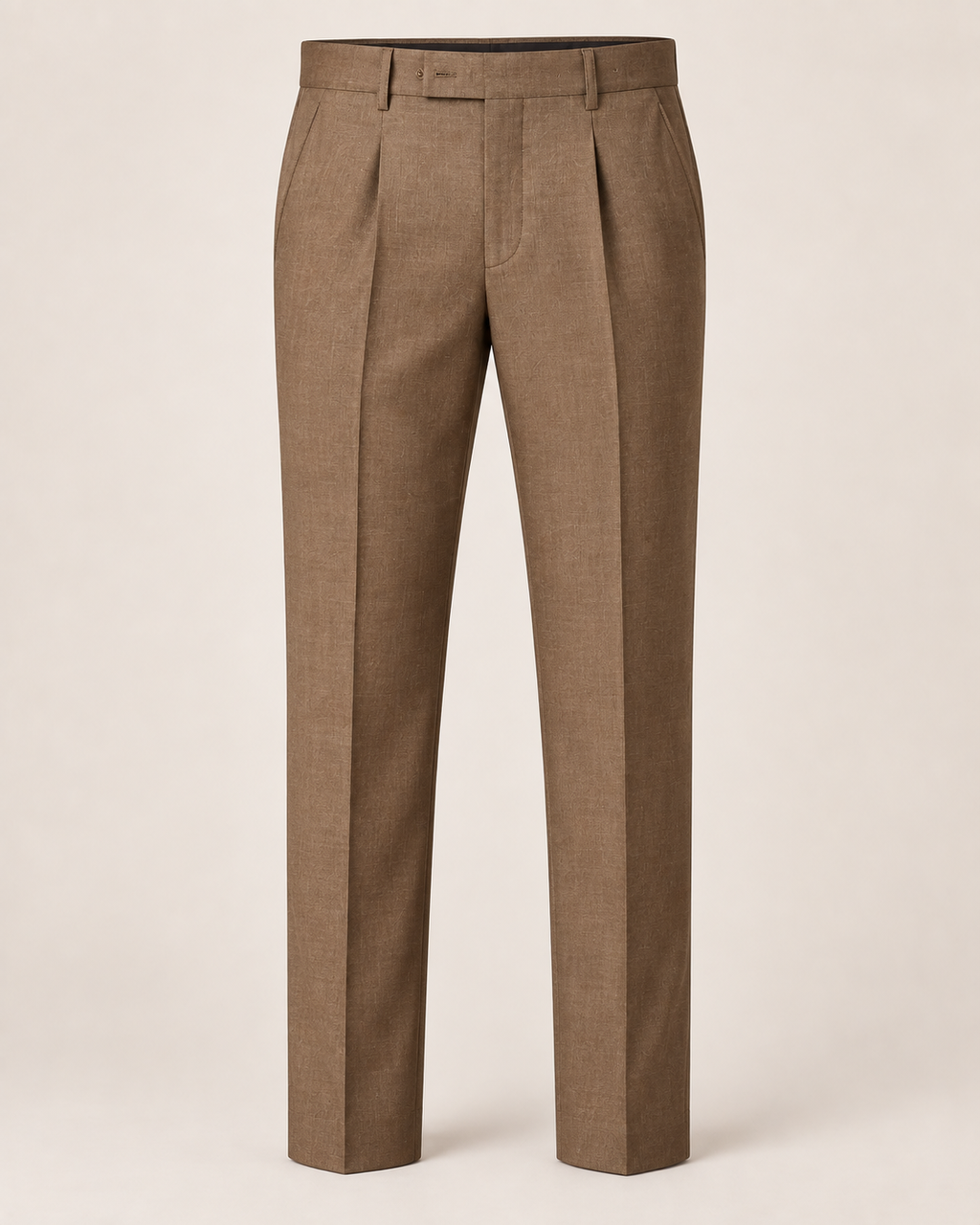 The Umber — Men's Brown Pleated Sharkskin Dress Pant