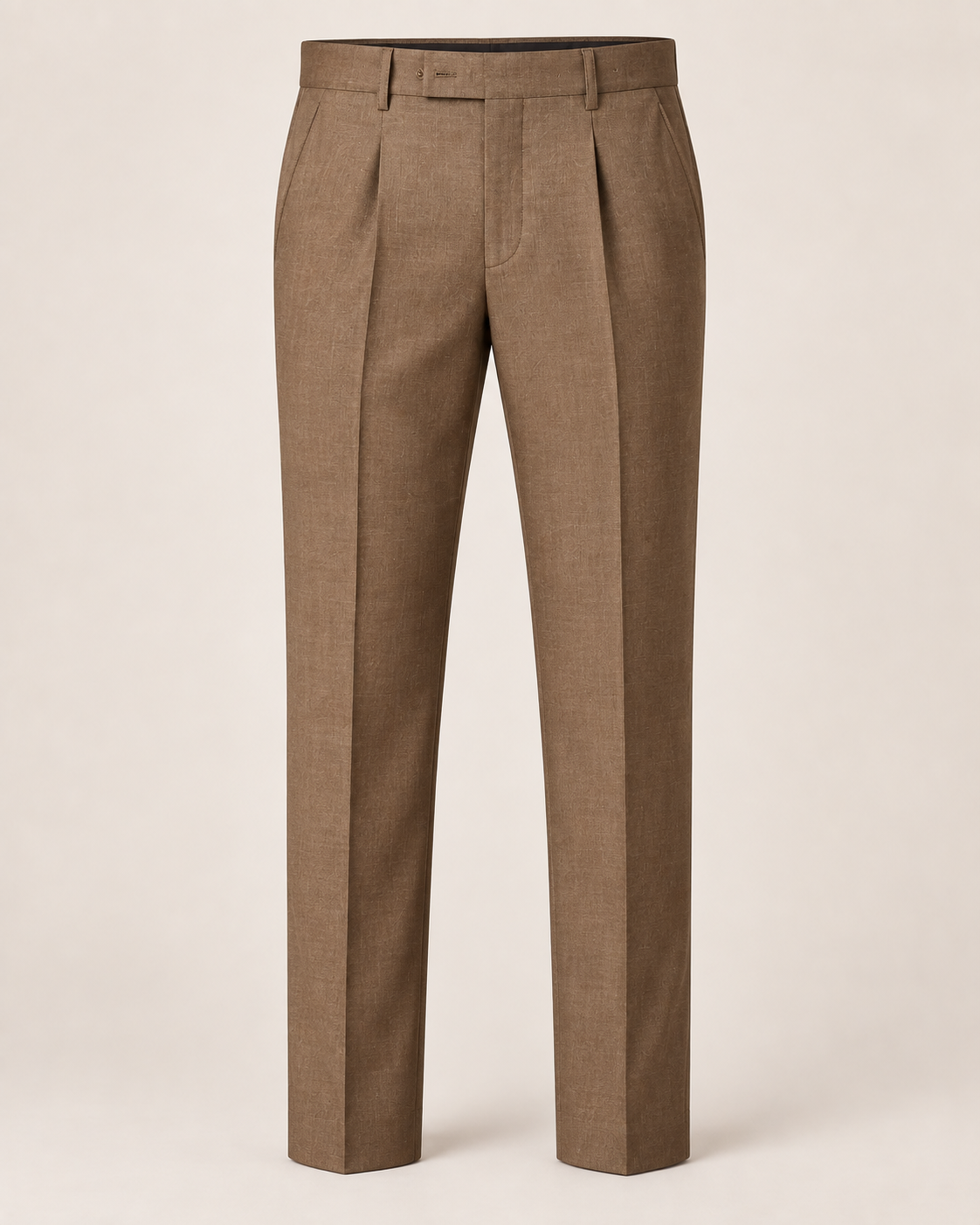The Umber — Men's Brown Pleated Sharkskin Dress Pant