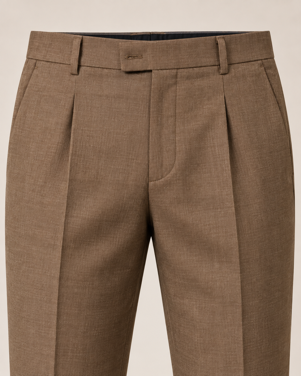 The Umber — Men's Brown Pleated Sharkskin Dress Pant