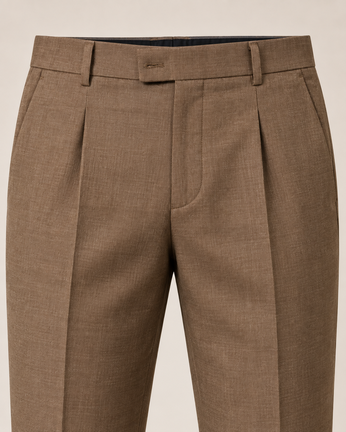 The Umber — Men's Brown Pleated Sharkskin Dress Pant