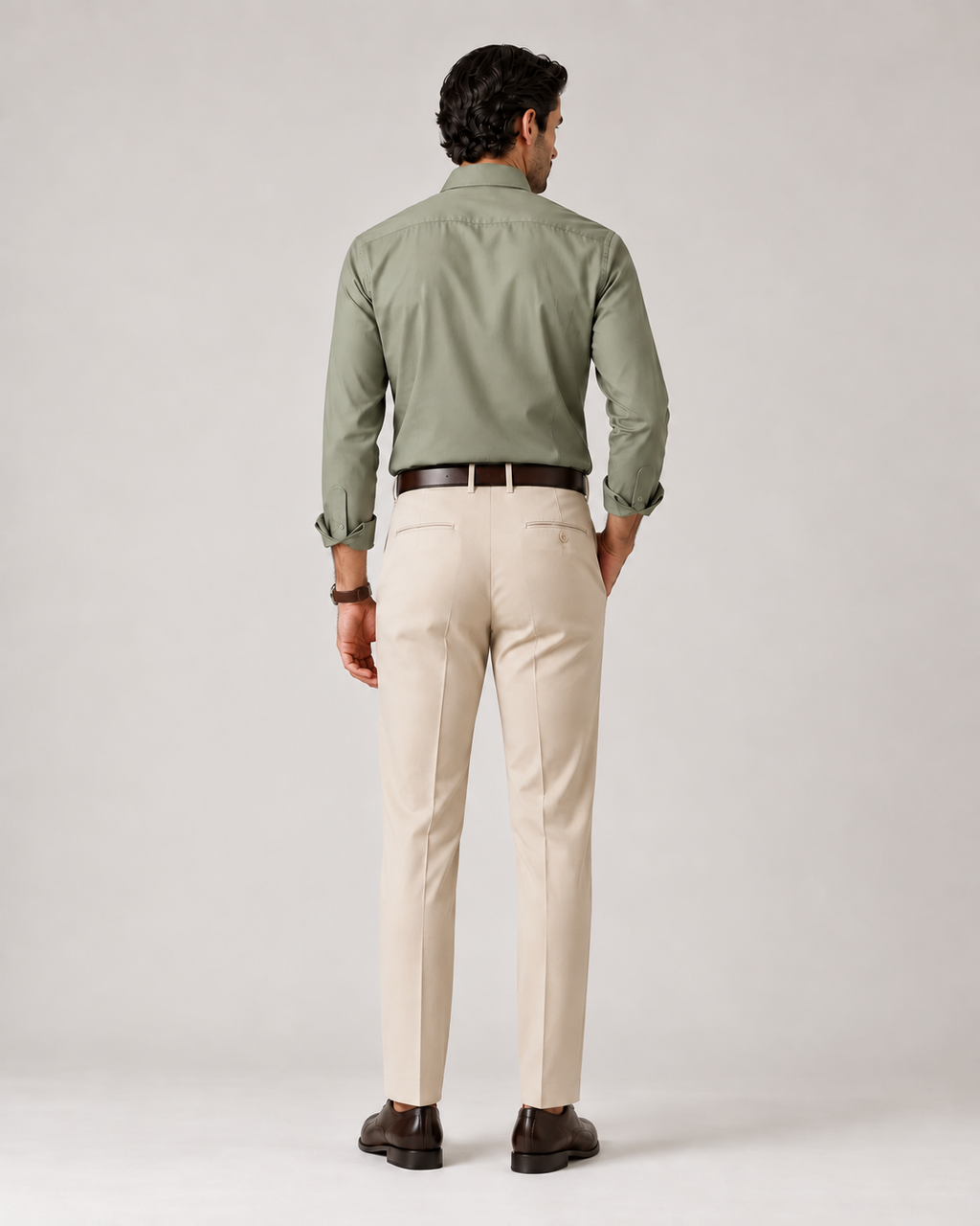 The Ashford — Men's Beige Pleated Dress Pants