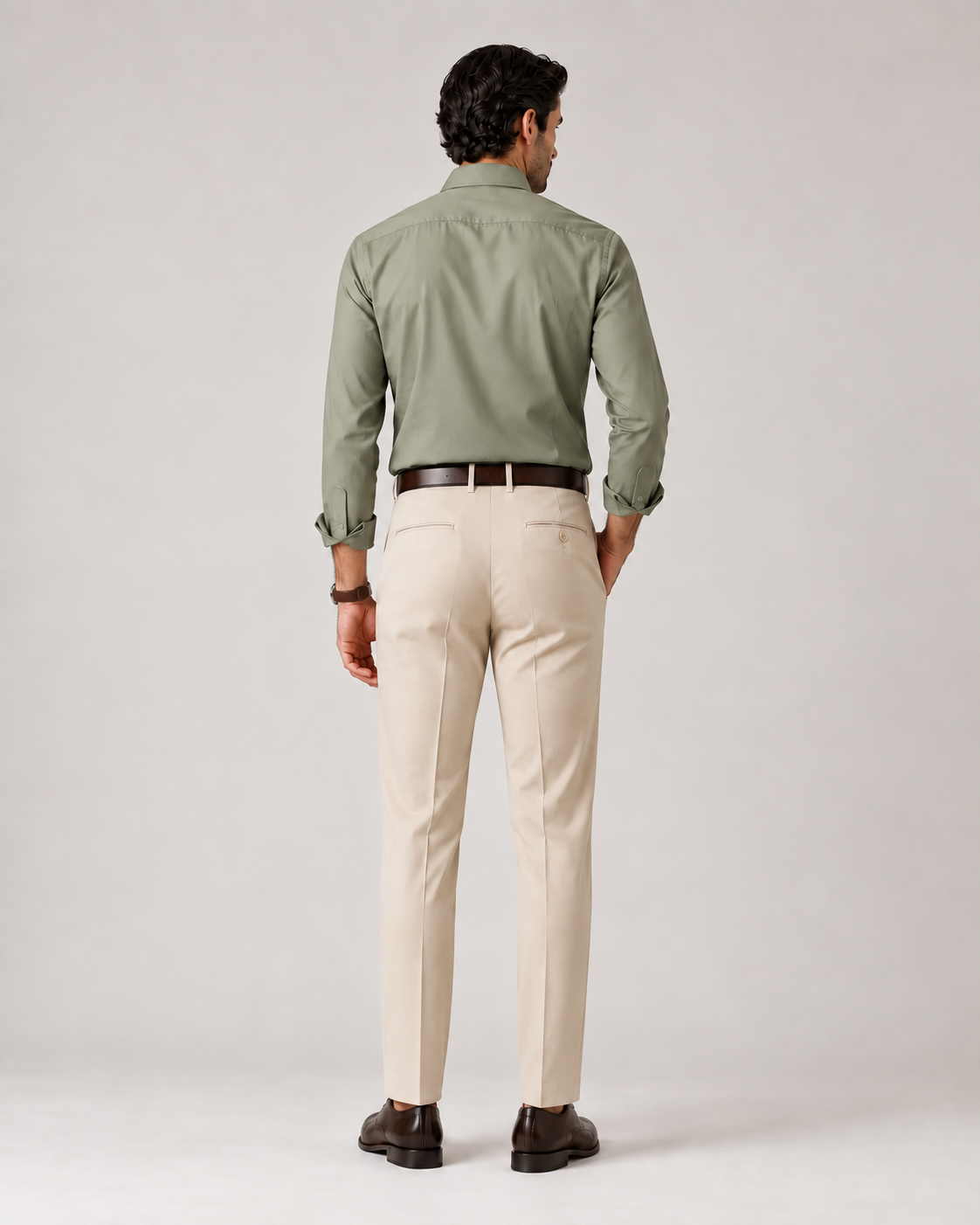The Ashford — Men's Beige Pleated Dress Pants