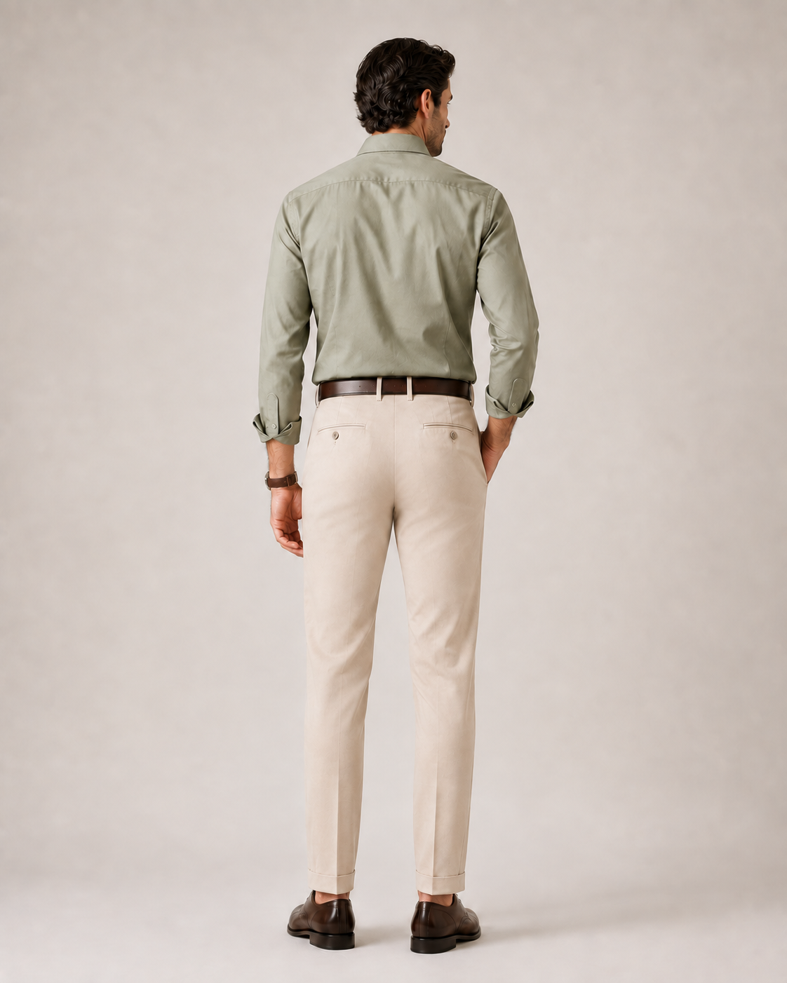 The Ashford — Men's Beige Classic Dress Pants
