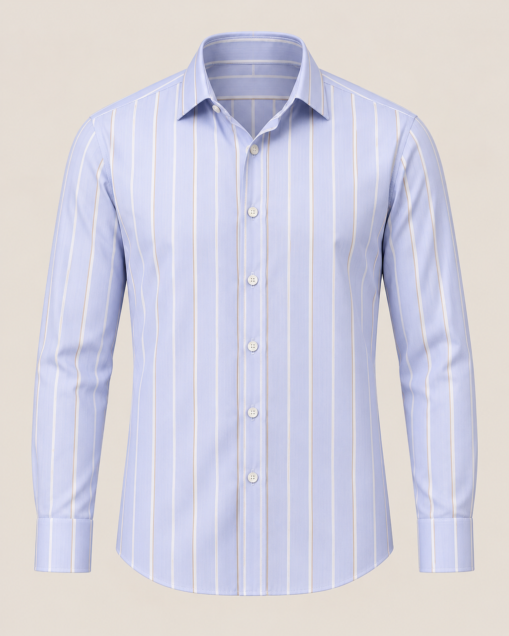 The Como — Men’s Powder Blue Stripe Cotton Stretch Dress Shirt