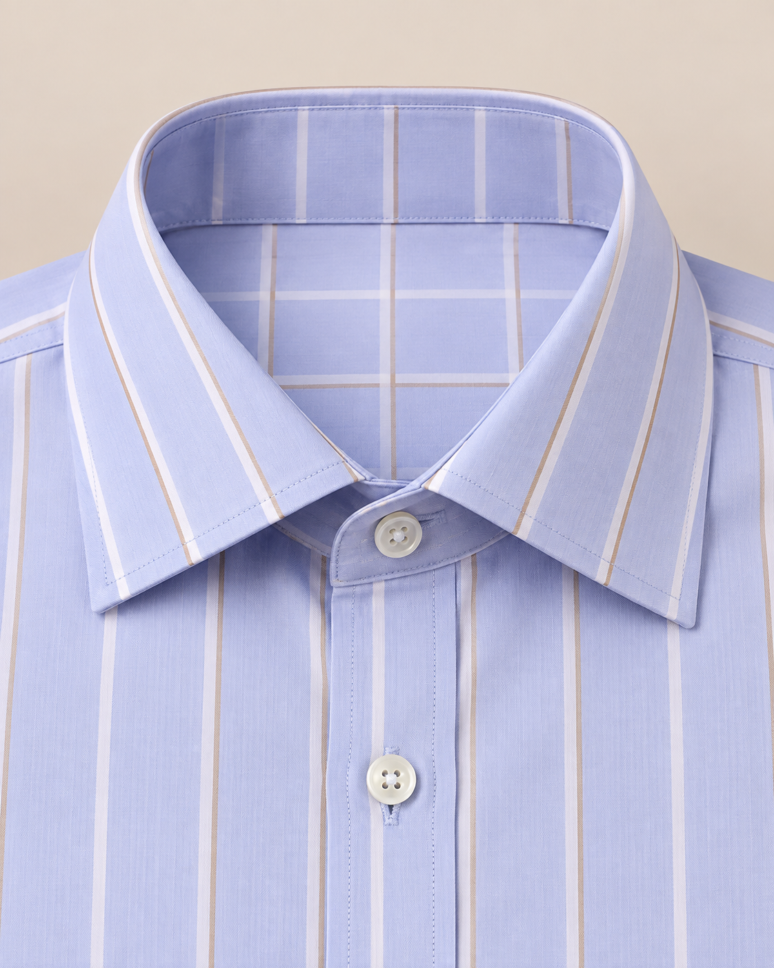 The Como — Men’s Powder Blue Stripe Cotton Stretch Dress Shirt