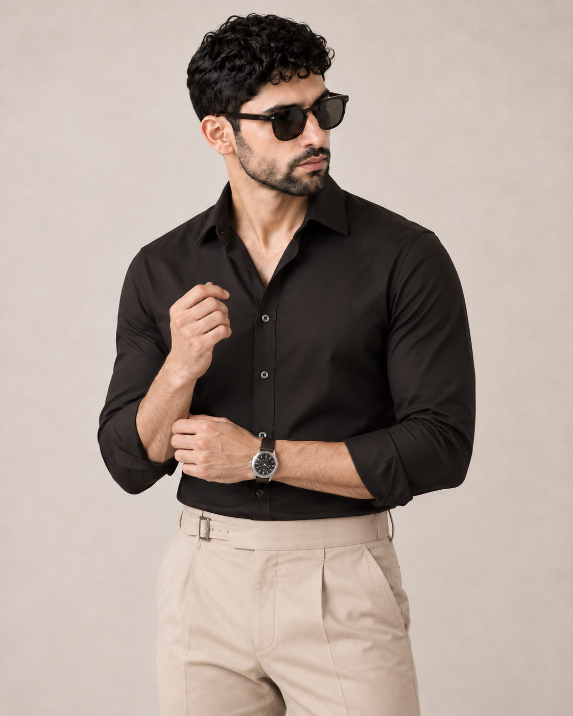 The Milano — Men's Dark Brown Dress Shirt