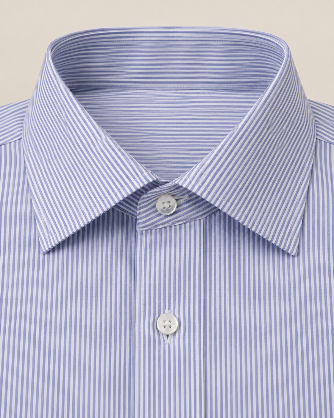 The Verona — Men’s White & Blue Fine Stripe Dress Shirt
