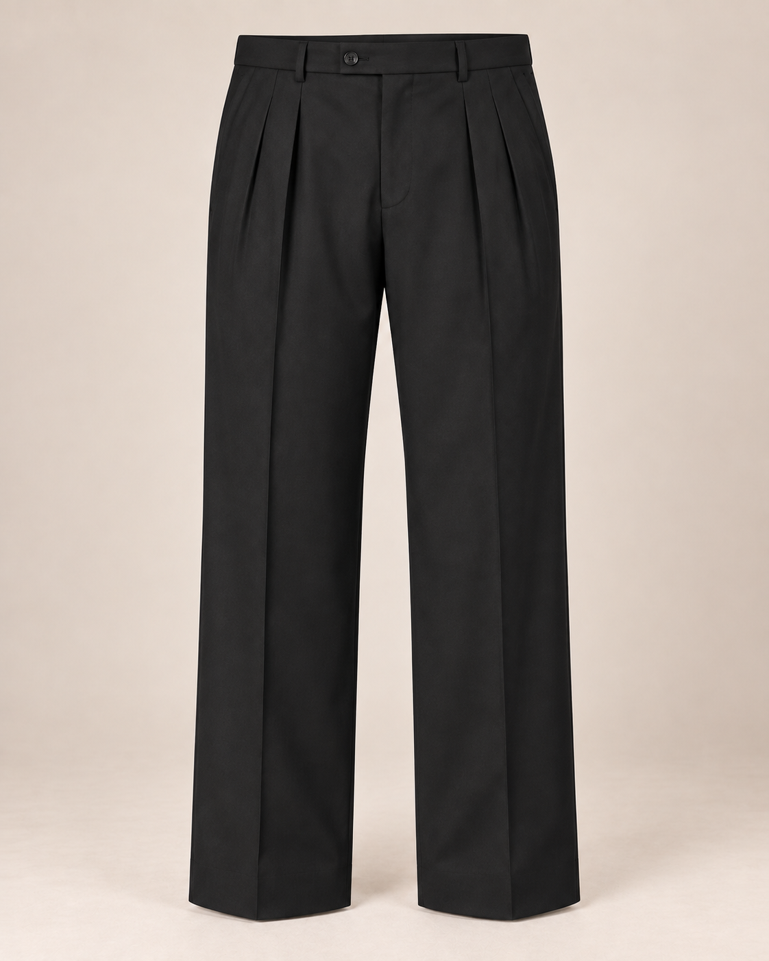 The Onyx — Men's Korean Black Double Pleated Wide-Leg Pant