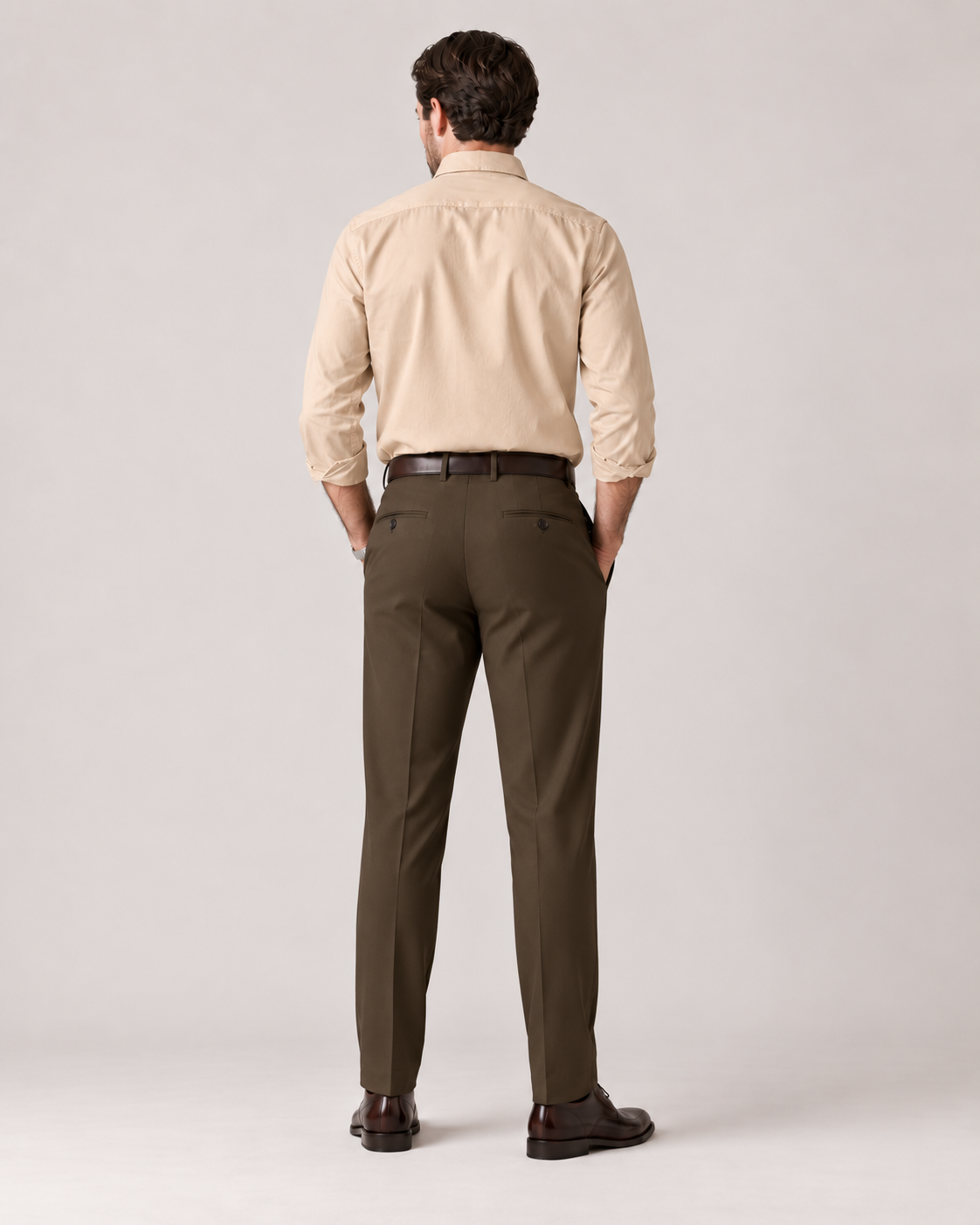The Windsor — Men's Brown Pleated Dress Pants