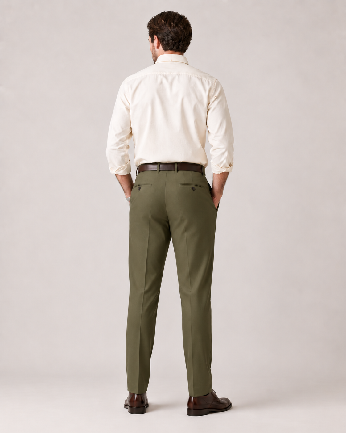 The Kensington — Men's Olive Pleated Dress Pants