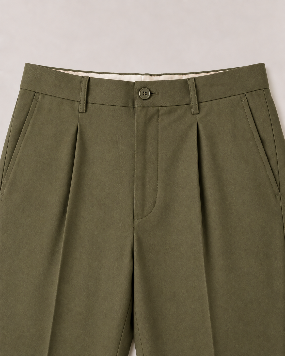 The Kensington — Men's Olive Pleated Dress Pants