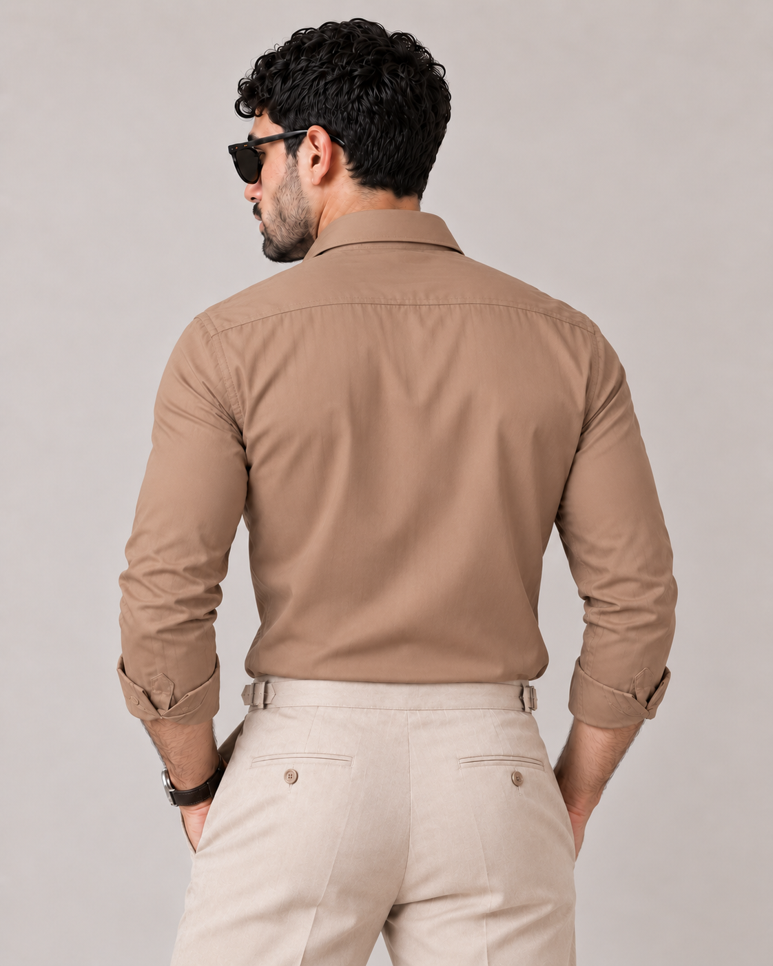 The Palermo — Men's Peach Cotton Stretch Dress Shirt