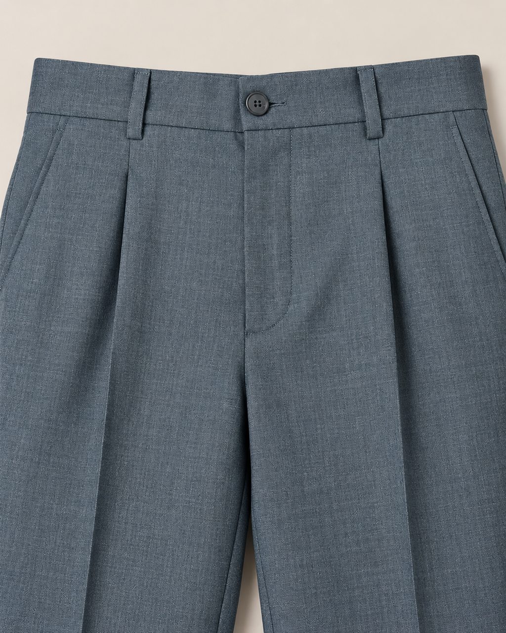The Harbor — Men's Steel Blue Pleated Sharkskin Dress Pant
