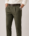 The Kensington olive pleated dress pants