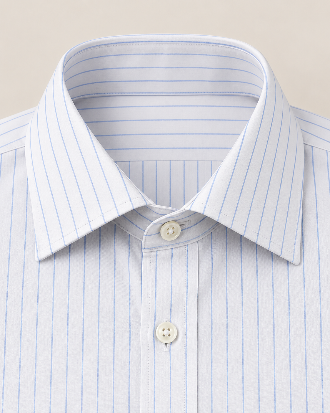 The Capri — Men’s White Fine Stripe Dress Shirt